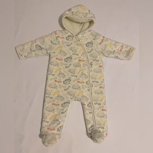 Baby Winter Hooded Romper Fleece Snowsuit Joe Fresh Cream Unisex 6-12 months